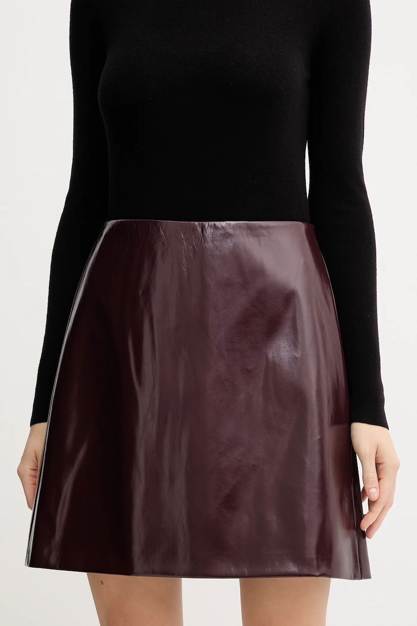Marc Aurel fustă culoarea bordo, mini, drept, 2326-2021-93454