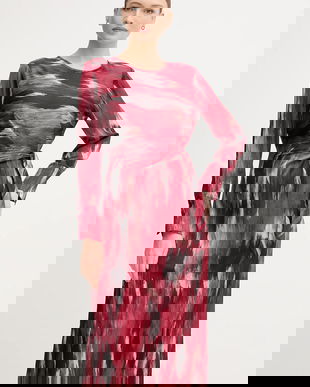 Joseph Ribkoff rochie culoarea roșu, midi, evazați, 254124