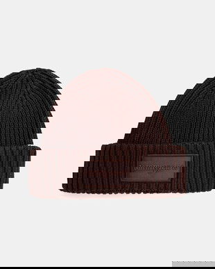 Tommy Jeans căciulă din bumbac culoarea maro, AW0AW17909