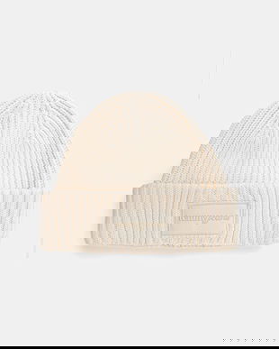 Tommy Jeans căciulă din bumbac culoarea bej, AW0AW17909