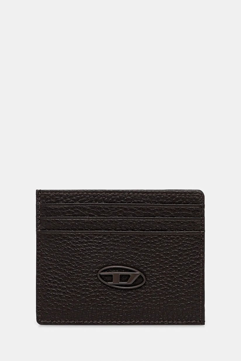 Diesel carcasă din piele HISSU EVO CARD CASE culoarea maro, X09018.P0685