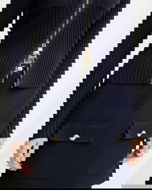 Marc Aurel fustă culoarea bleumarin, mini, drept, 2329-2020-24807