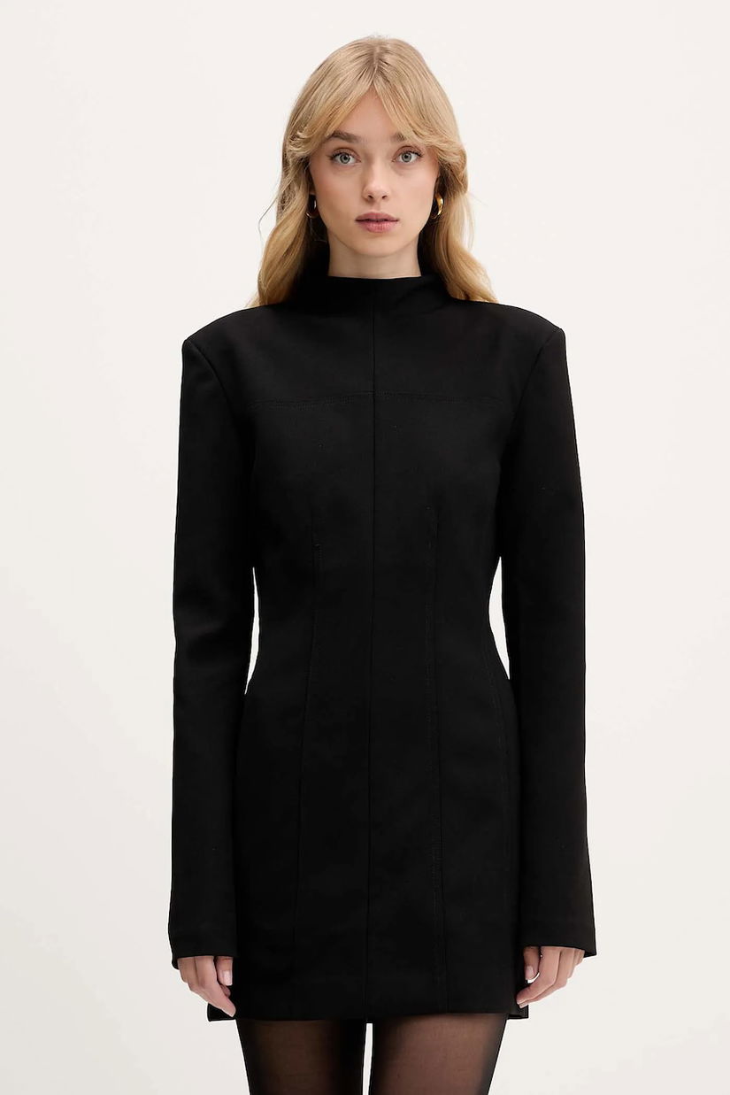 Rotate rochie culoarea negru, mini, evazați, 114835100
