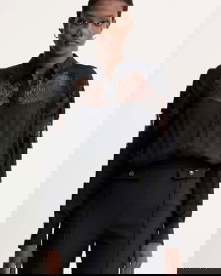 IRO cămașă culoarea negru, cu guler clasic, relaxed, WP18BASLAN