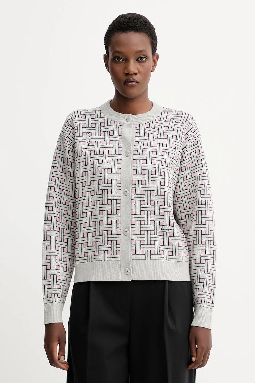 Kenzo cardigan din amestec de lână culoarea gri, light, FF62CA7033CQ