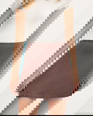 adidas Originals fustă Tailored Skirt culoarea maro, mini, evazați, JX5305