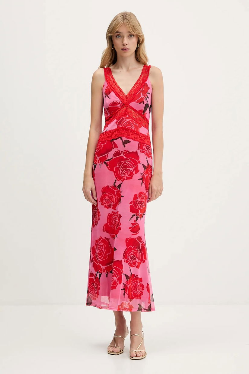 Never Fully Dressed rochie culoarea roz, maxi, evazați, NFDDR2964
