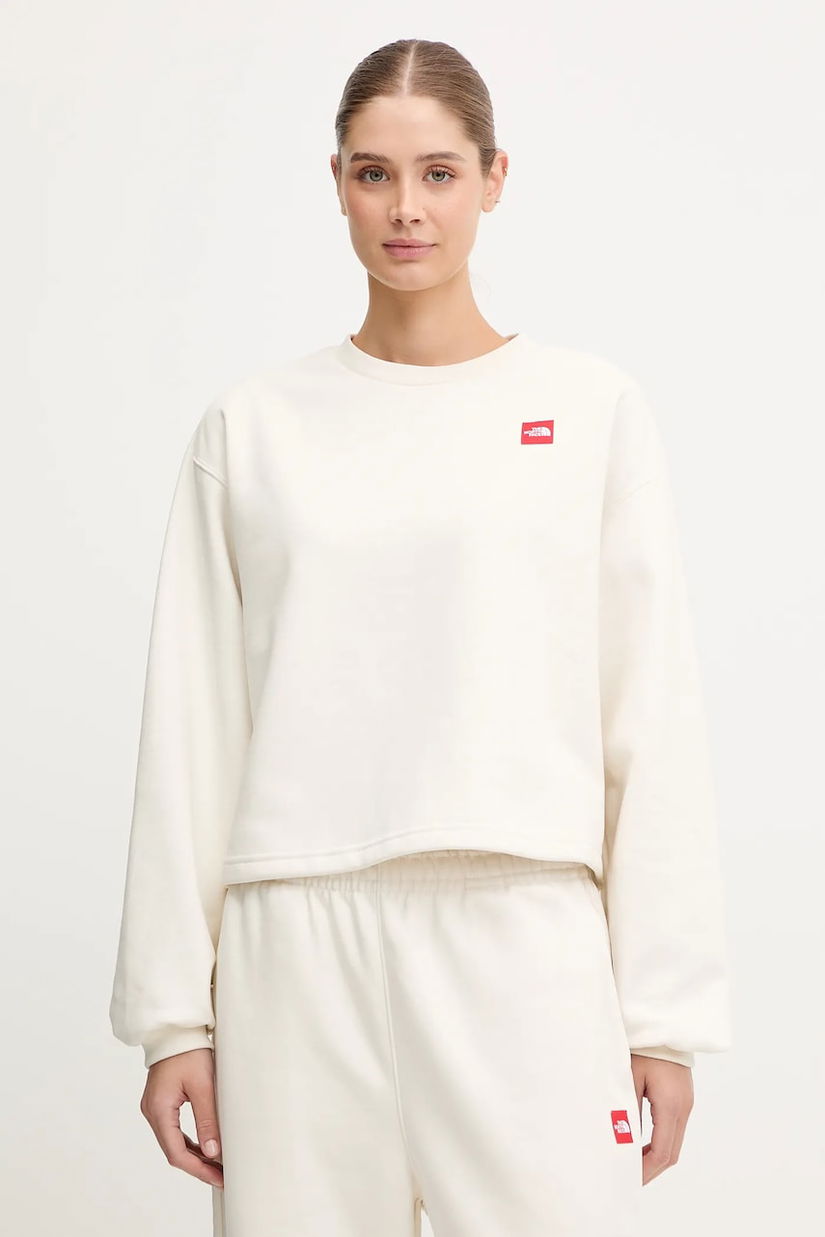 The North Face bluză Redbox culoarea bej, cu imprimeu, NF0A8EFYQLI1
