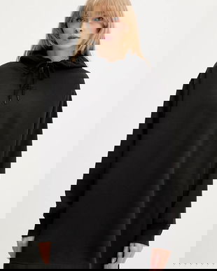 Vans rochie culoarea negru, mini, oversize, VN000RD2BLK1