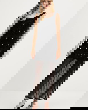 Never Fully Dressed rochie culoarea negru, maxi, mulată, NFDDR2258