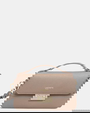 Lacoste poșetă de piele culoarea bej, NF5099PH