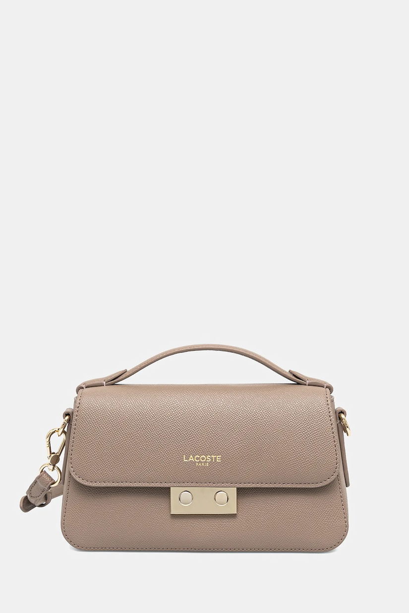 Lacoste poșetă de piele culoarea bej, NF5099PH