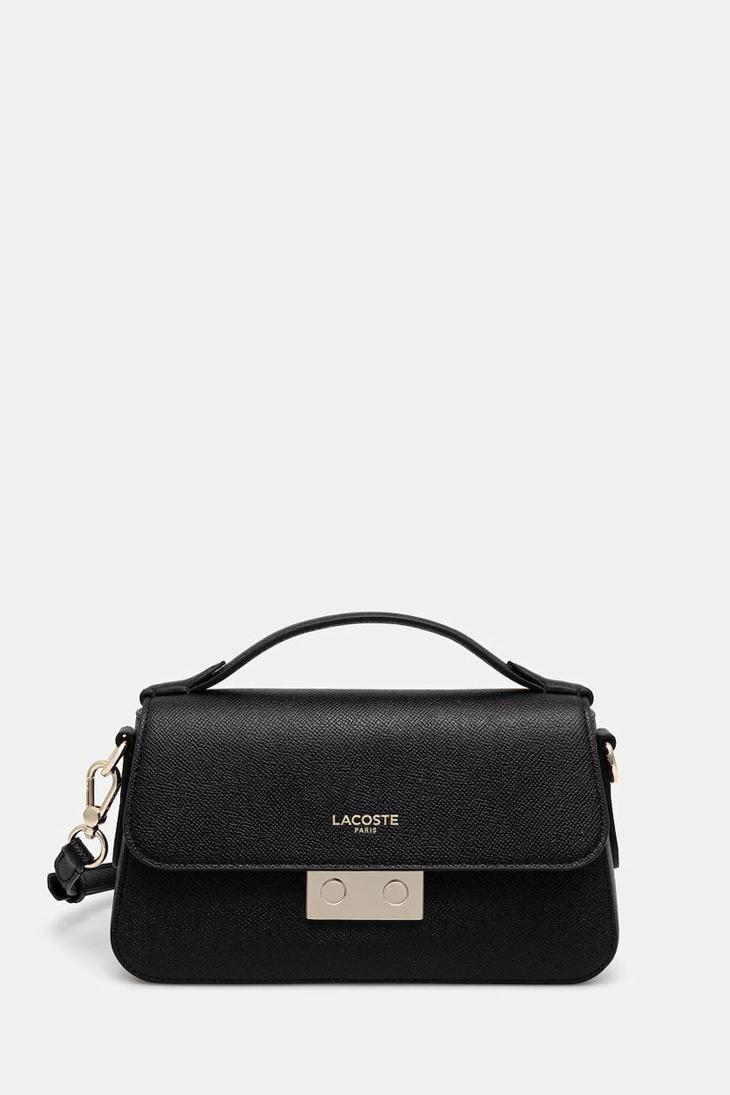 Lacoste poșetă de piele culoarea negru, NF5099PH