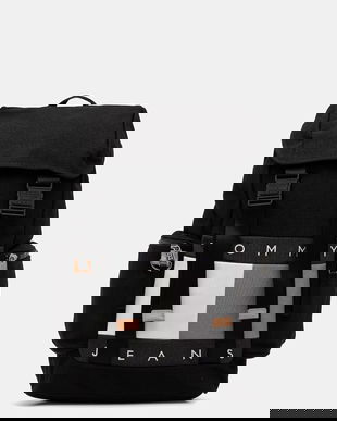 Tommy Jeans rucsac culoarea negru, mare, uni, AM0AM13731