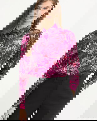 Versace Jeans Couture cămașă culoarea bordo, cu guler clasic, regular, 79HAL201 NS671