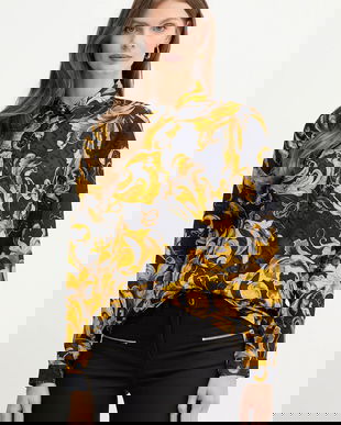 Versace Jeans Couture cămașă culoarea negru, cu guler clasic, regular, 79HAL201 NS671