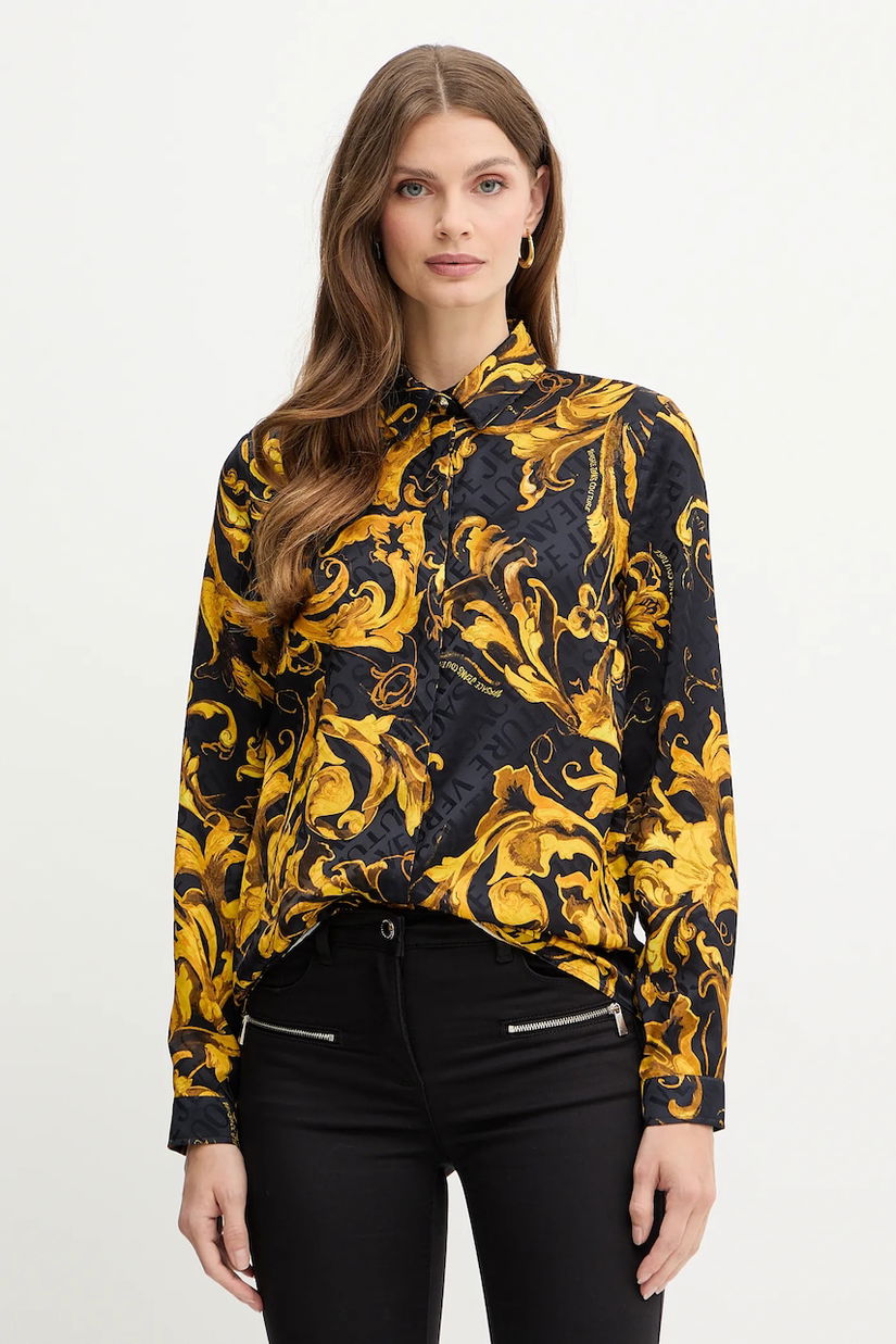 Versace Jeans Couture cămașă culoarea negru, cu guler clasic, regular, 79HAL201 NS671