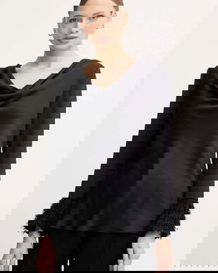 Joseph Ribkoff bluză culoarea negru, cu imprimeu, 254020