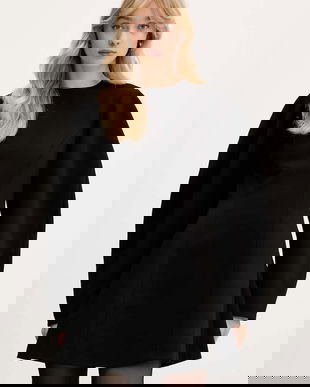 Rotate rochie culoarea negru, mini, evazați, 115194100