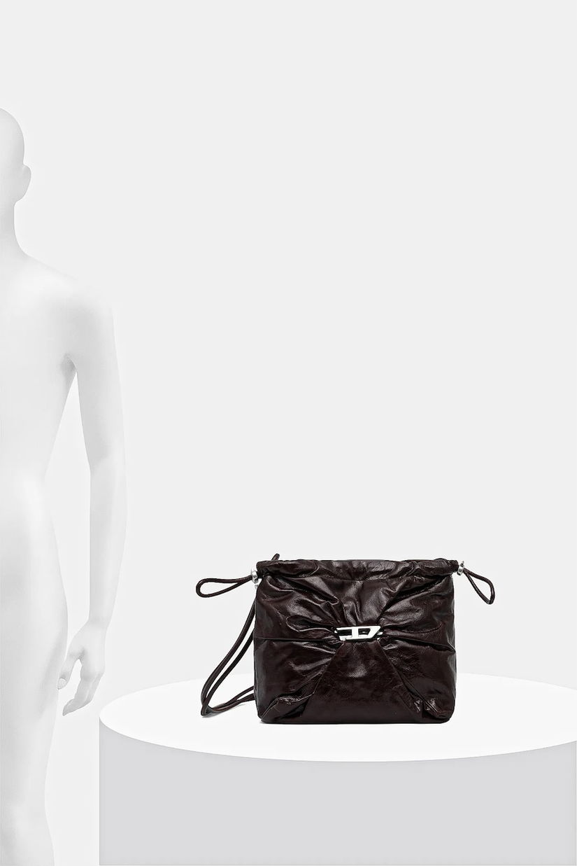 Diesel geantă de piele SCRUNCH-D SCRUNCH-D culoarea maro, X10325.P1003