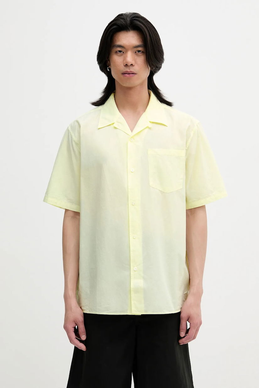 Norse Projects cămașă Carsten Cotton Tencel Shirt culoarea galben, regular, N40.0579.3043