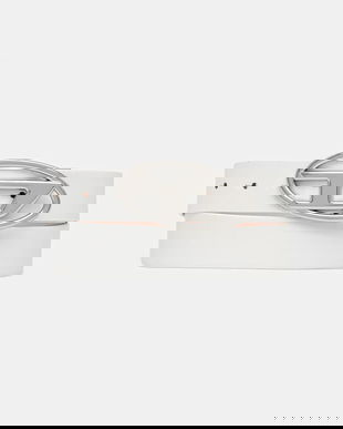 Diesel curea de piele cu două fețe OVAL D LOGO B-1DR W REV II culoarea alb, X09874.P1245