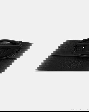 Diesel curea de piele cu două fețe OVAL D LOGO B-1DR REV II culoarea negru, X09812.P4420