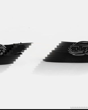 Diesel curea de piele OVAL D LOGO B-1DR 25 culoarea negru, X09716.P1245