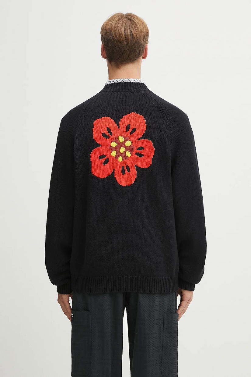 Kenzo cardigan din amestec de lână culoarea negru, FF65CA7443LA