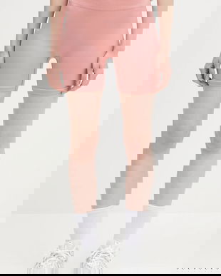 Pangaia pantaloni scurți Plant-Stretch Compressive Shorts culoarea roz, uni, high waist, 10002485