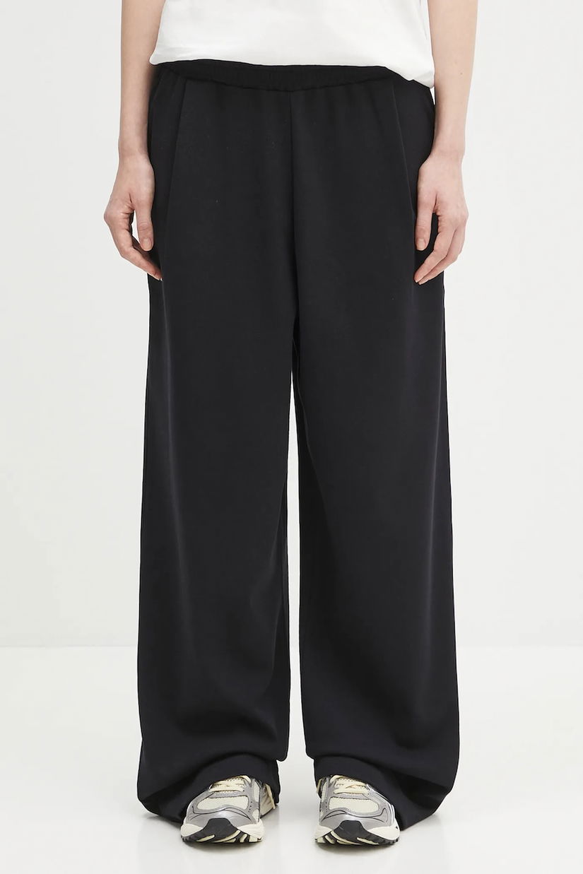 Pangaia pantaloni de trening DNA Double Jersey Pleated Trousers culoarea negru, cu imprimeu, 10002356