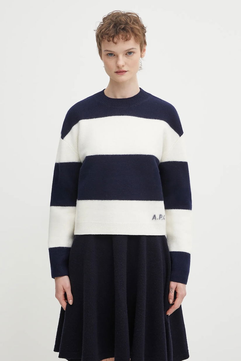 A.P.C. pulover de lână pull penny culoarea negru, cu turtleneck, WVBDL.F23370