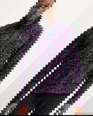 Haglöfs hanorac Mora Mid culoarea bleumarin, cu imprimeu, 606556