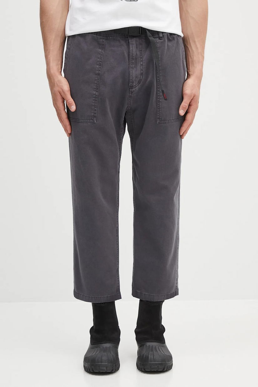 Gramicci pantaloni de bumbac Loose Tapered Pant culoarea verde, lat, medium waist