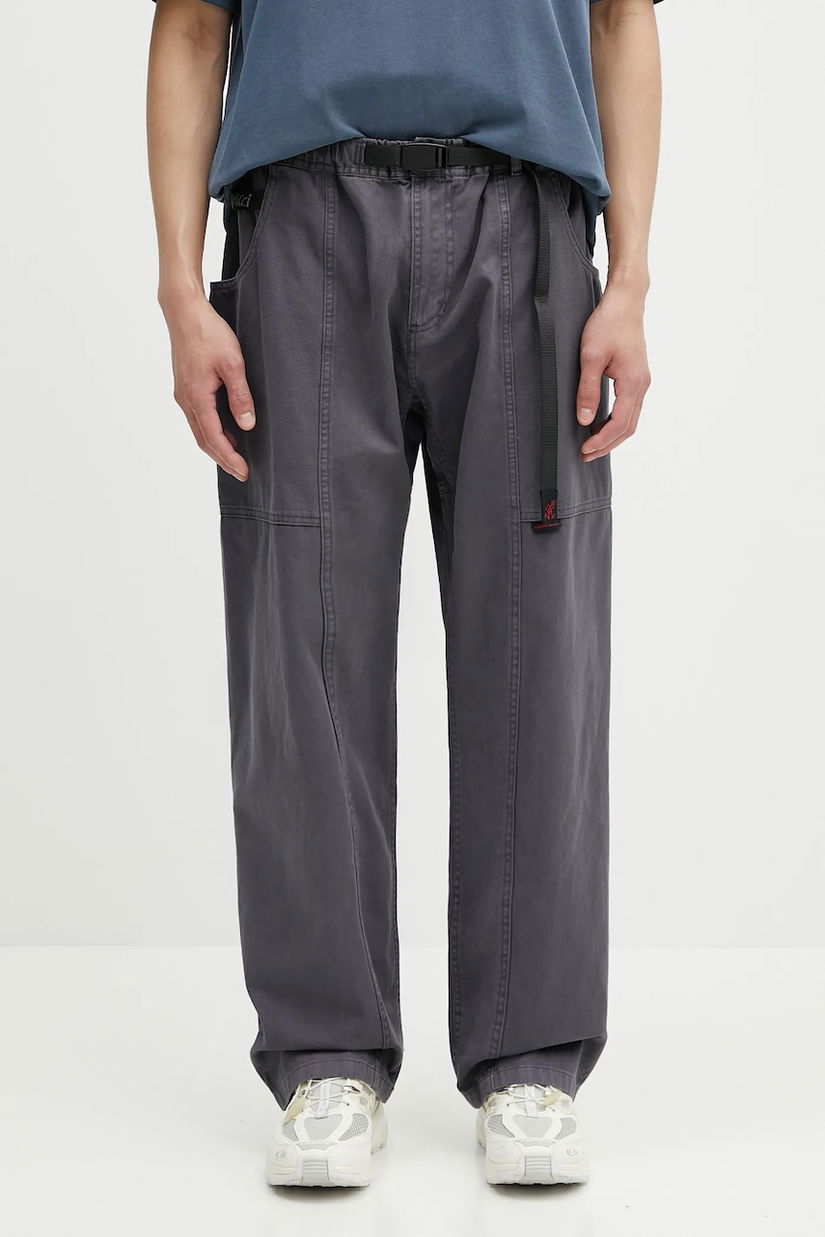 Gramicci pantaloni de bumbac culoarea albastru marin, drept
