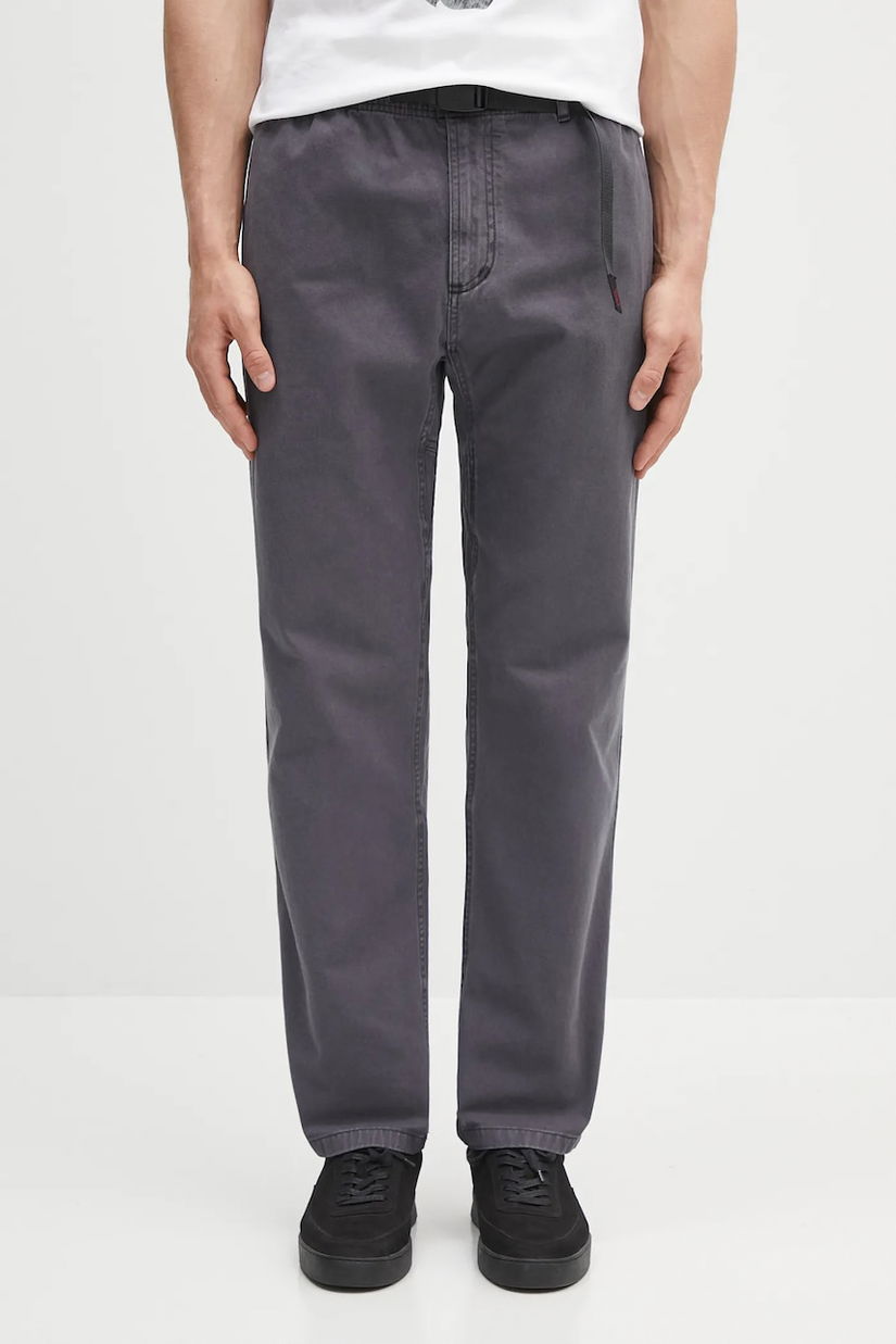 Gramicci pantaloni de bumbac Gramicci Pant culoarea gri, drept