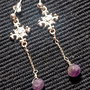 Cercei argint ametist conector lant argint boho chic trendy - Transport gratuit