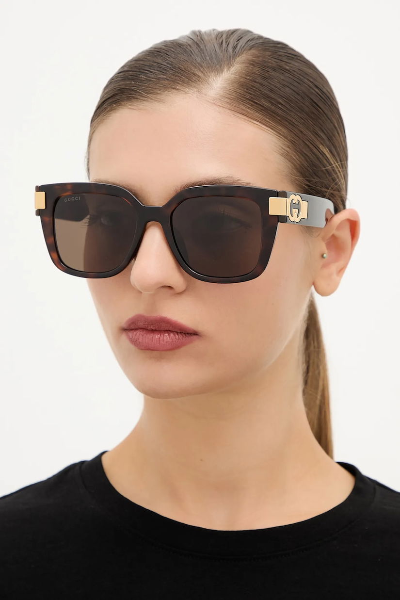 Gucci ochelari de soare femei, culoarea maro, GG1690SK