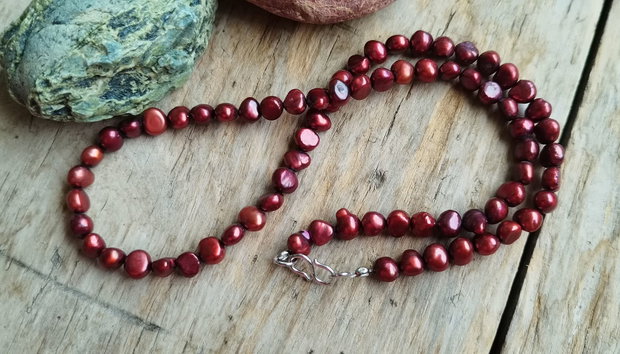 Colier perle de cultura, argint 925 rodiat