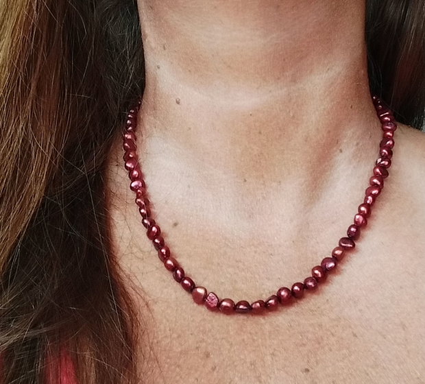 Colier perle de cultura, argint 925 rodiat