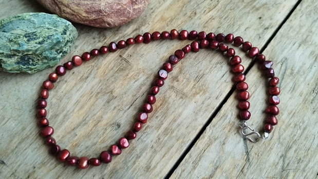 Colier perle de cultura, argint 925 rodiat