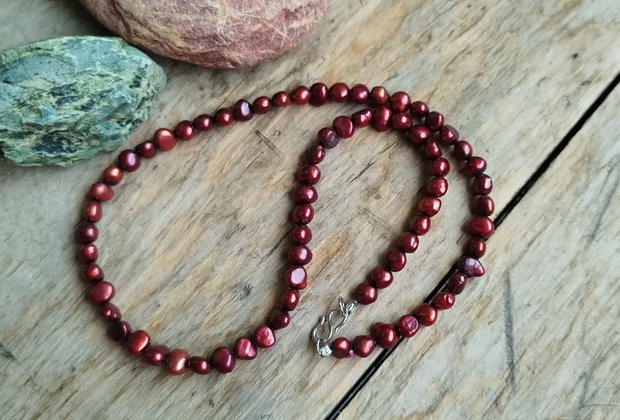 Colier perle de cultura, argint 925 rodiat