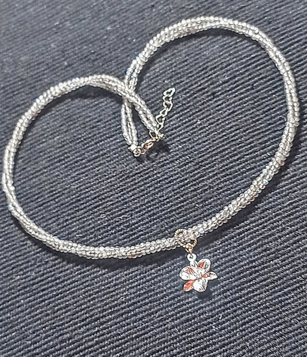 Colier argint X3 labradorit charm argint floare minimalist boho chic trendy - Transport gratuit