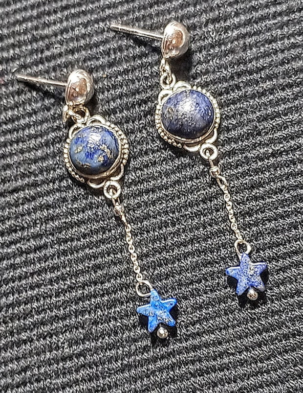 Ceceri argint lapis lazuli stele conectori tije lant argintboho chic trendy
