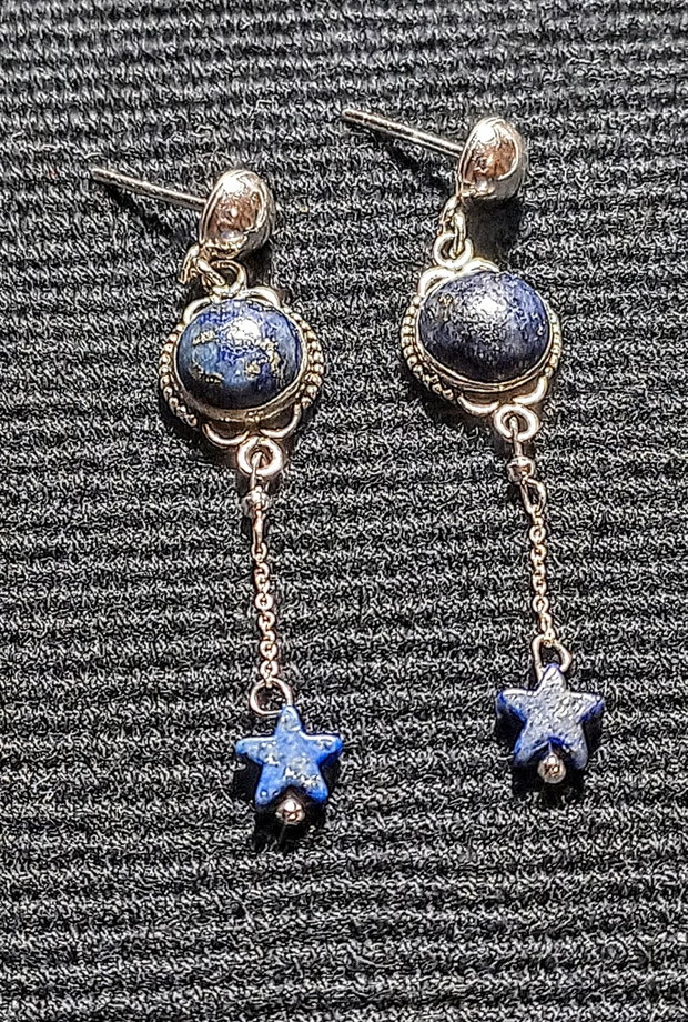 Ceceri argint lapis lazuli stele conectori tije lant argintboho chic trendy