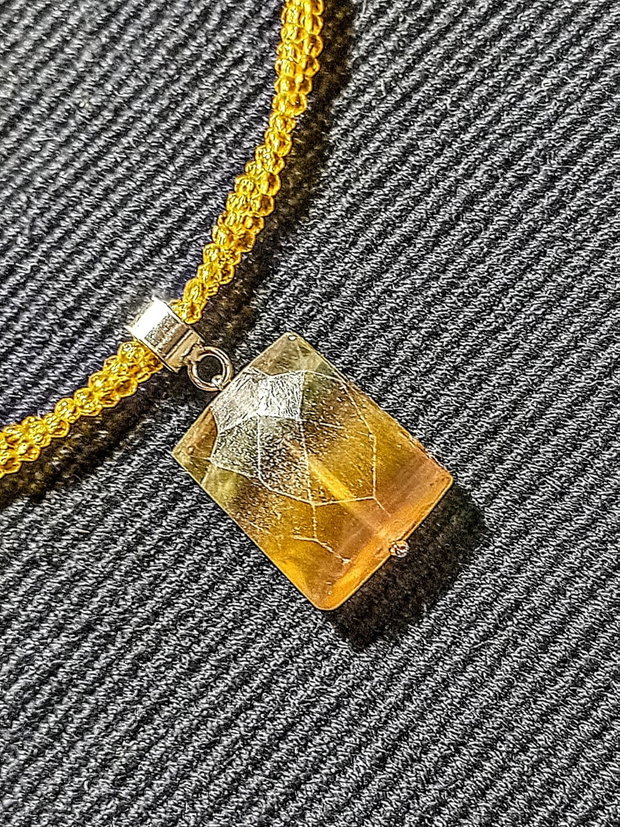 Colier argint X2 fluorit sticla minimalist boho chic trendy