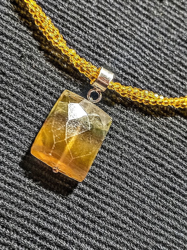 Colier argint X2 fluorit sticla minimalist boho chic trendy