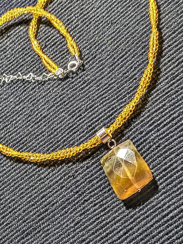 Colier argint X2 fluorit sticla minimalist boho chic trendy