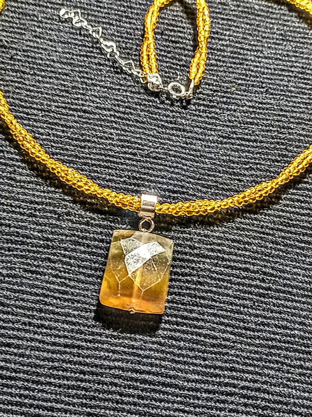 Colier argint X2 fluorit sticla minimalist boho chic trendy