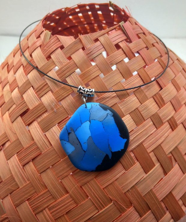 Blue rock, set bijuterii din lut polimeric